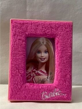 Barbie Hot Pink Fuzzy Frame with Silver Logo